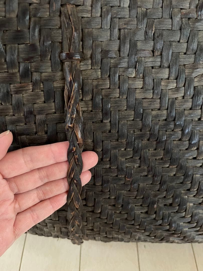 SALE◆天然山形県産 山葡萄蔦 籠バック 黒艶 ヴィンテージ 大きめ◆