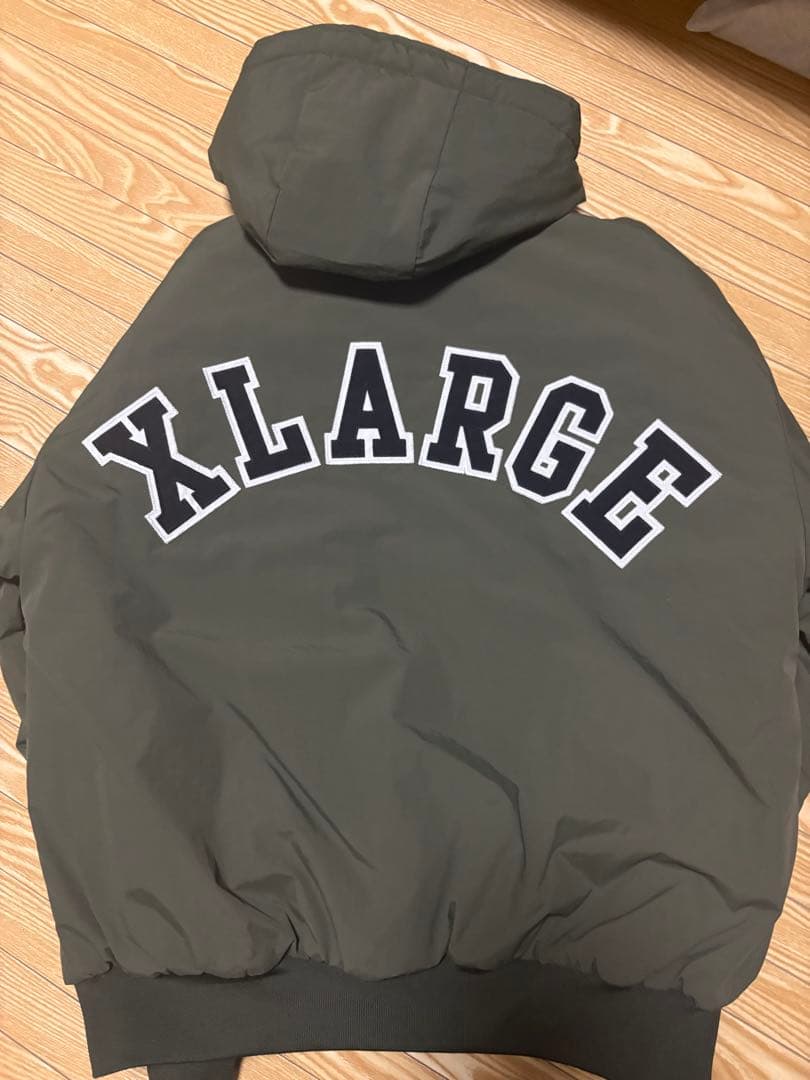 XLARGE ナイロンパファージャケット オリーブ