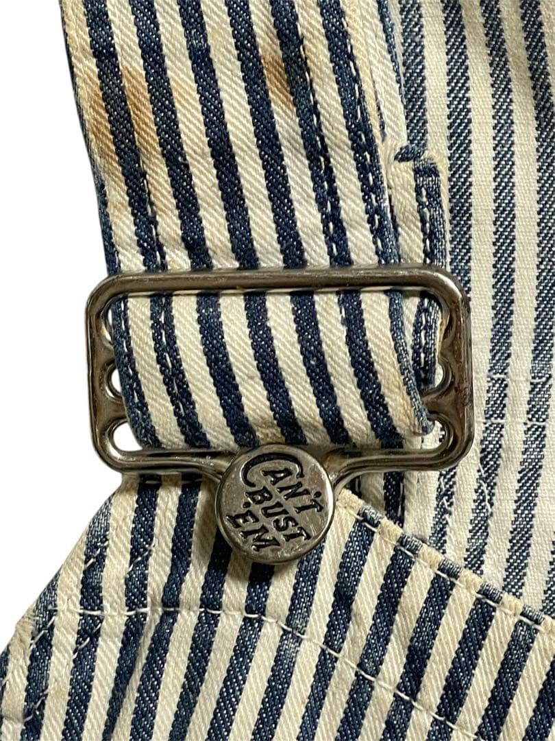 50s キャントバステム オーバーオール ヒッコリー W94cm ゴールド 左向