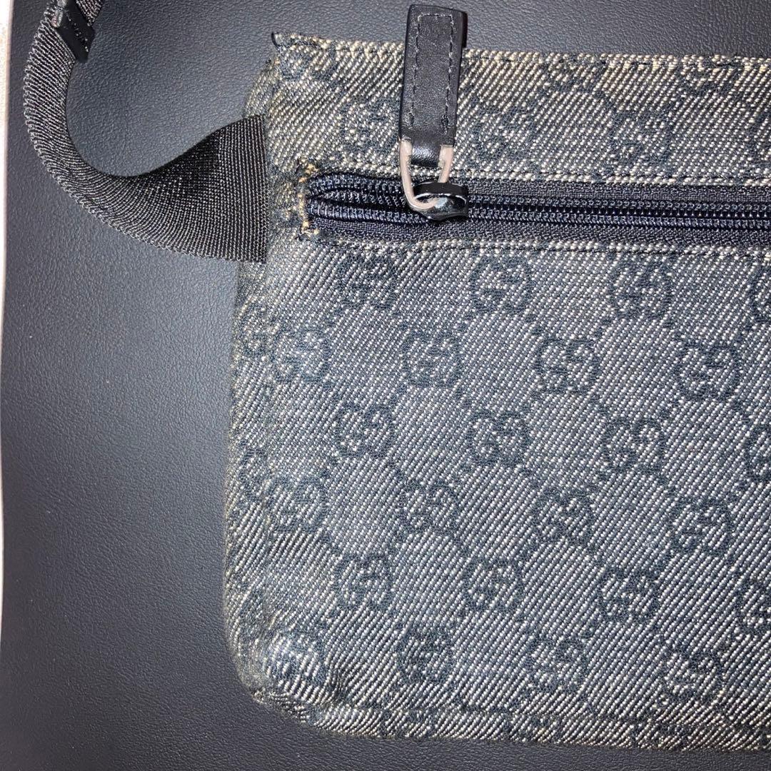 専用　良品　グッチ ボディバッグ GG キャンバス レザー ウエストポーチ