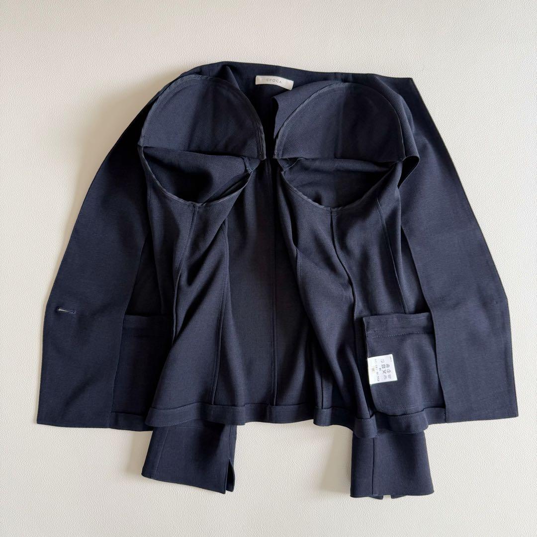新品　エポカ　夏用　スーツ　ジョーゼット　ネイビー　38 ジャケット