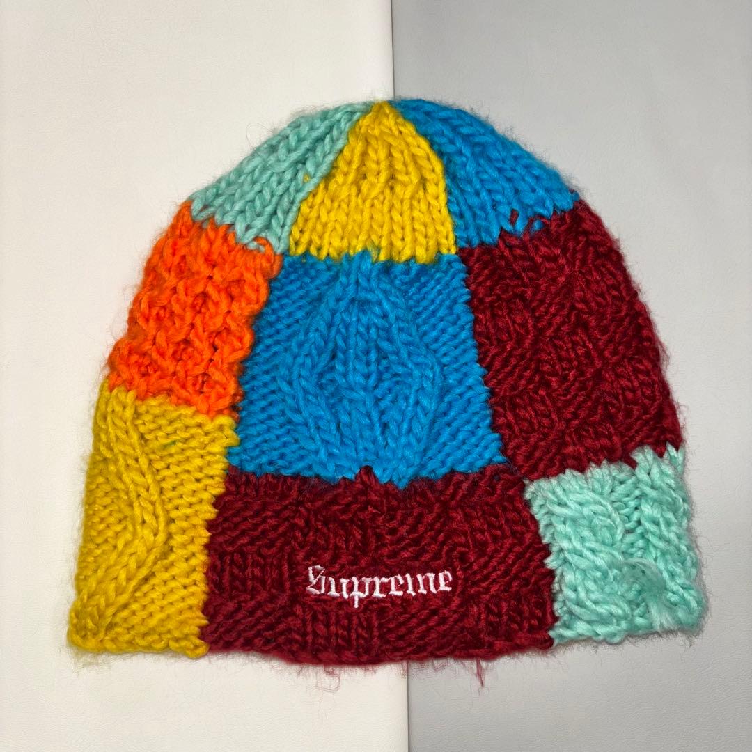 ロ*ド様 Supreme パッチワーク ニット帽 マルチBlock Knit B