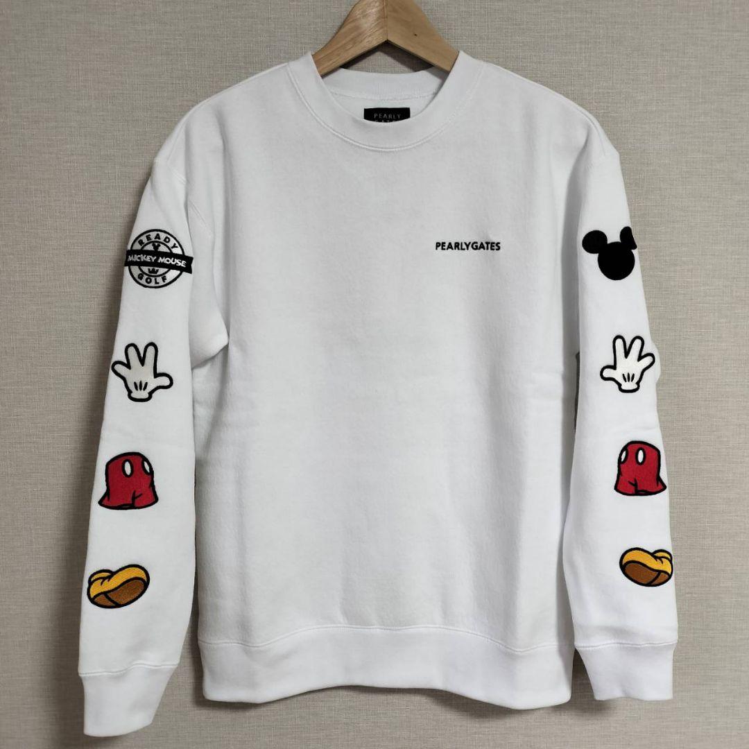 【新品タグ付】パーリーゲイツ ミッキー コラボ スウェット 裏起毛 白