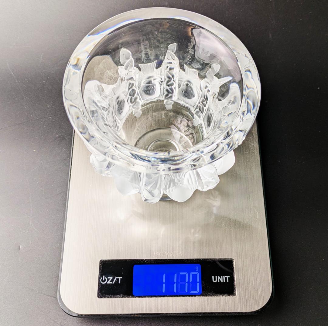 生活に洗練を★ラリック ダンピエール 花瓶 雀葡萄紋フロストガラス フランス