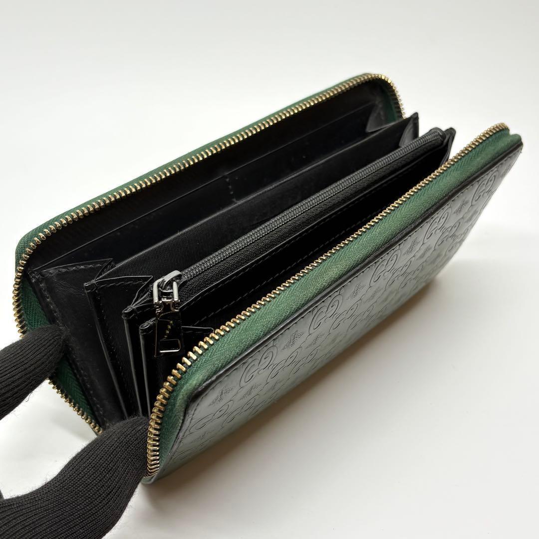 GUCCI グッチ　長財布　ラウンドファスナー　GG アニマリエ　ビー