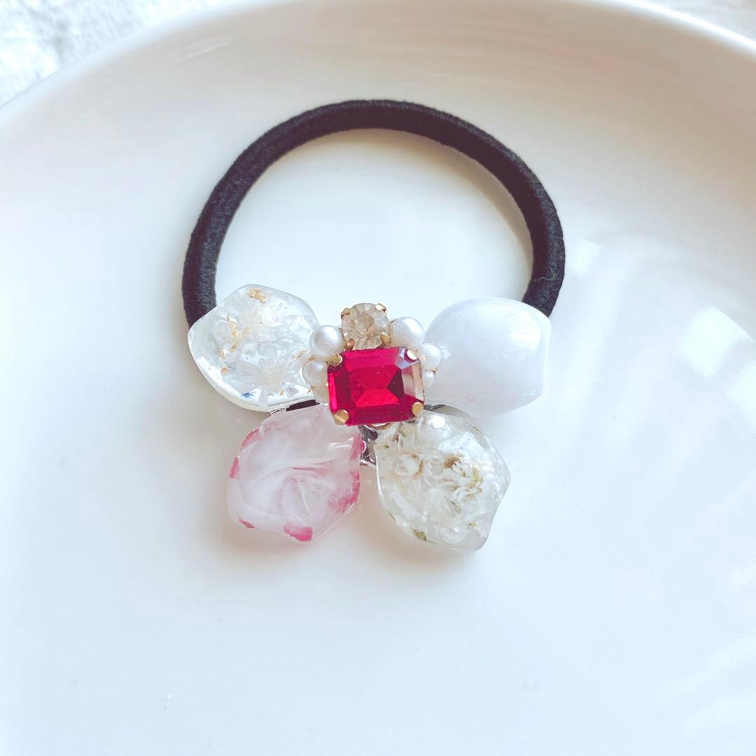 ひまういページ　レジンヘアゴム 5点　クリップ1点　ポニーフック2点