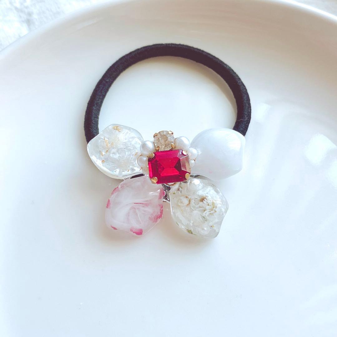 ひまういページ　レジンヘアゴム 5点　クリップ1点　ポニーフック2点