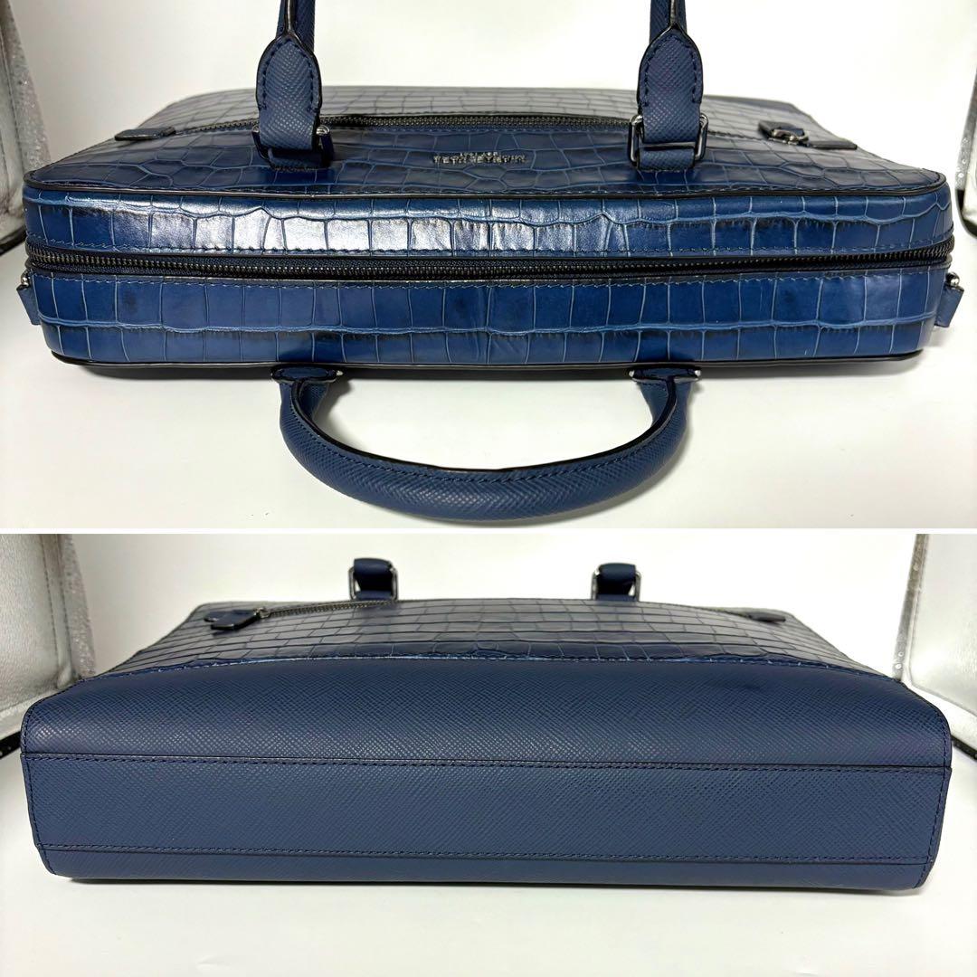 未使用級 2way マイケルコース クロコ型押 イタリアンレザー ブリーフケース