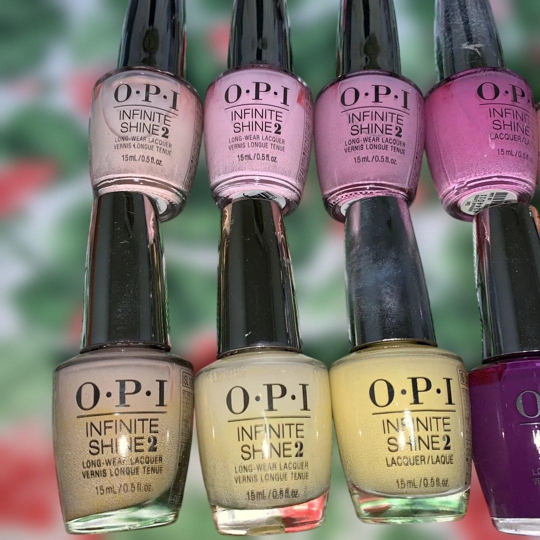 OPI インフィニットシャイン　レッド　イエロー系