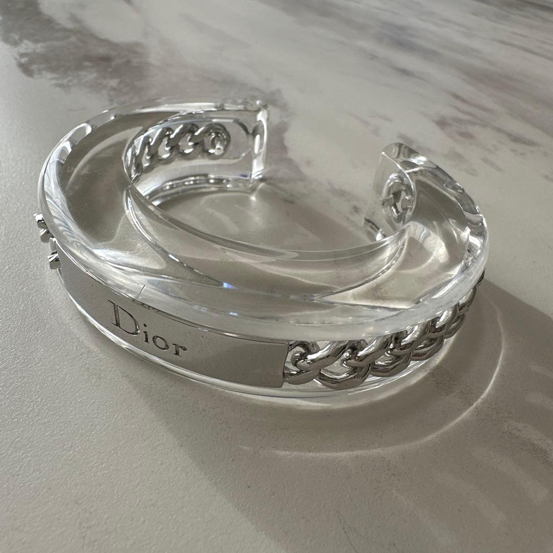 ヴィンテージ⭐︎クリスチャンディオール　チェーン　アクリル　バングル