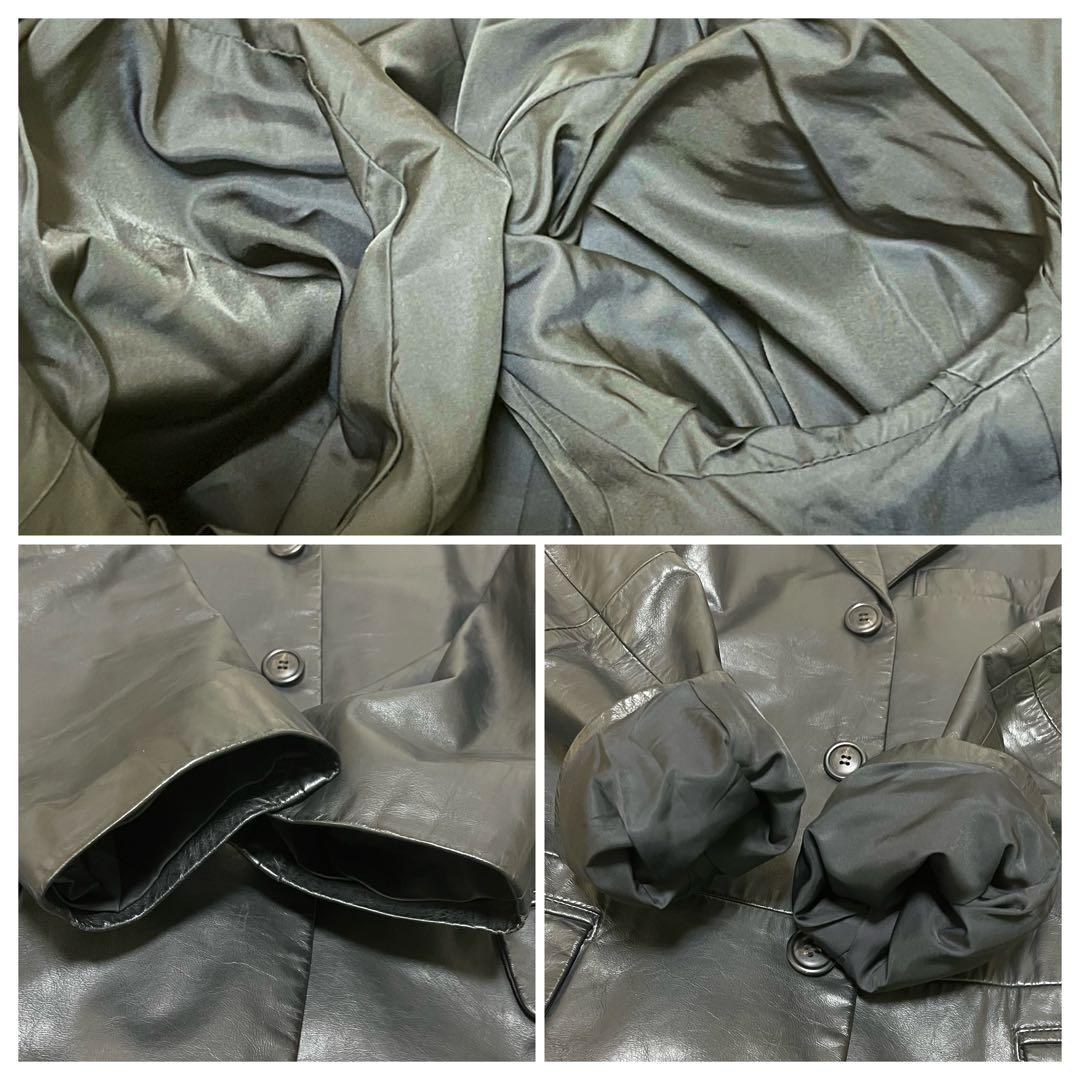 【希少】ISSEY MIYAKE MEN レザージャケット 牛革 ブラック M位