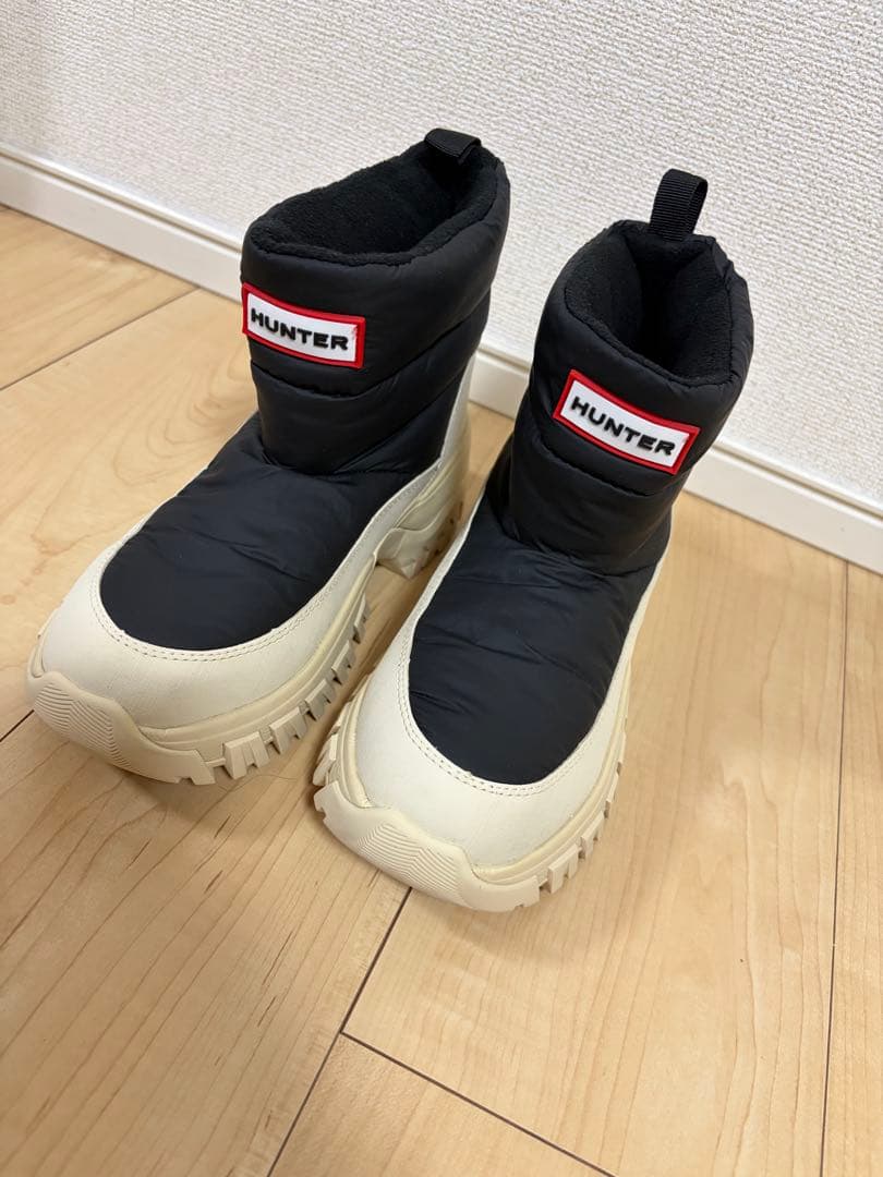 Hunter 防寒・防水スノーブーツ　23cm ブラック×ホワイト