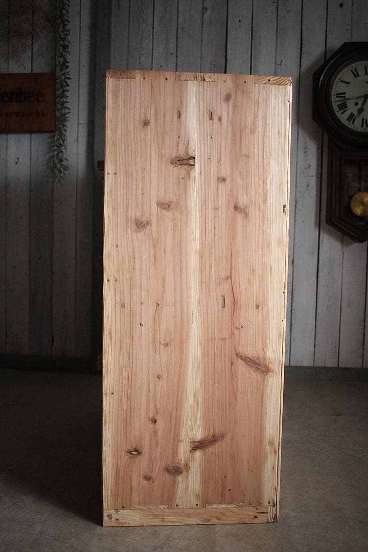 前面ガラスの引き出し4段　食器棚　シャツケース　収納棚　古家具