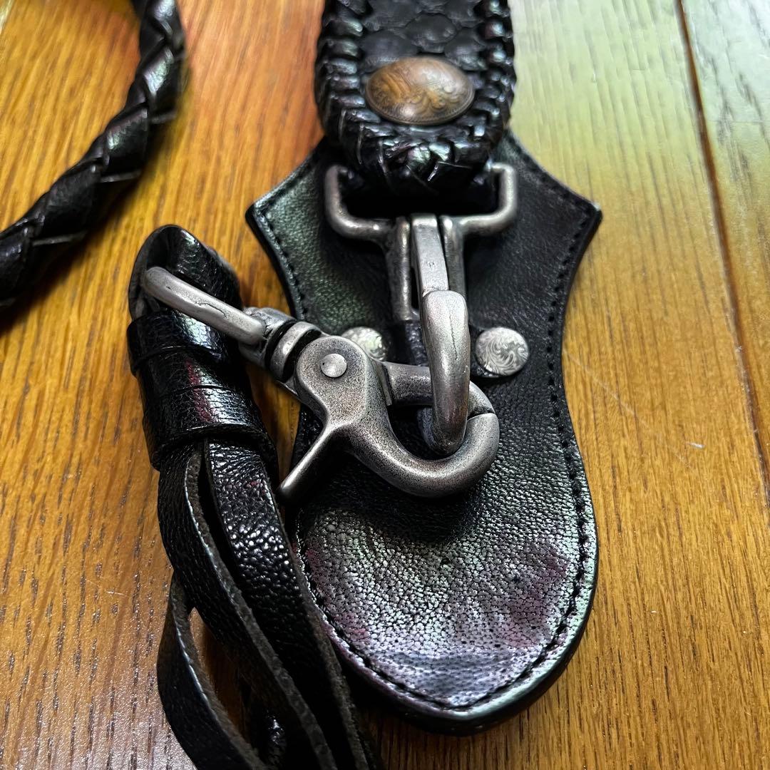 90sy2k SCHORL レザー ウォレットチェーン 日本 上質 アメカジ 黒