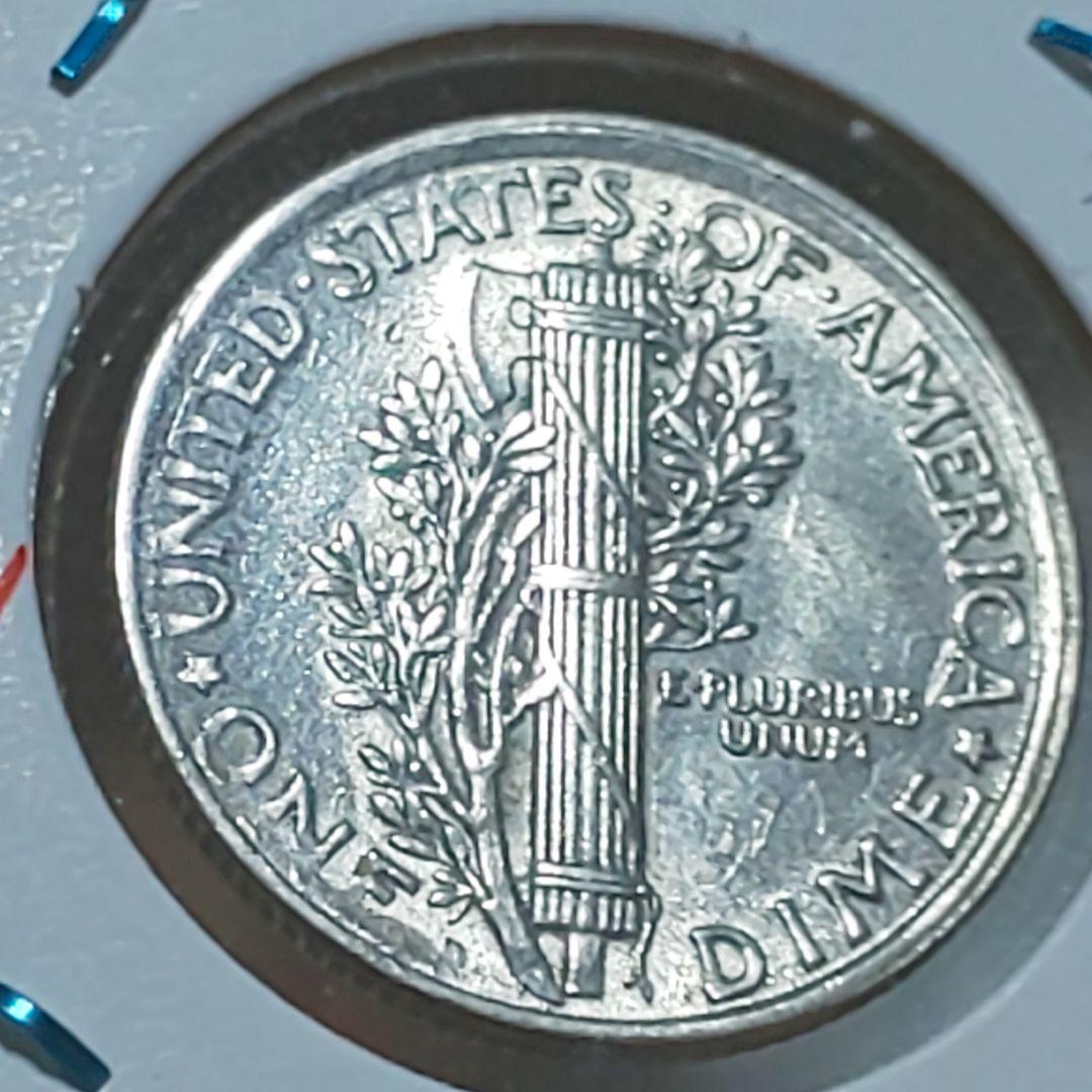 「1921年-D 」マーキュリー・ダイム 銀貨 【フルステップ・バンズ】【美品】