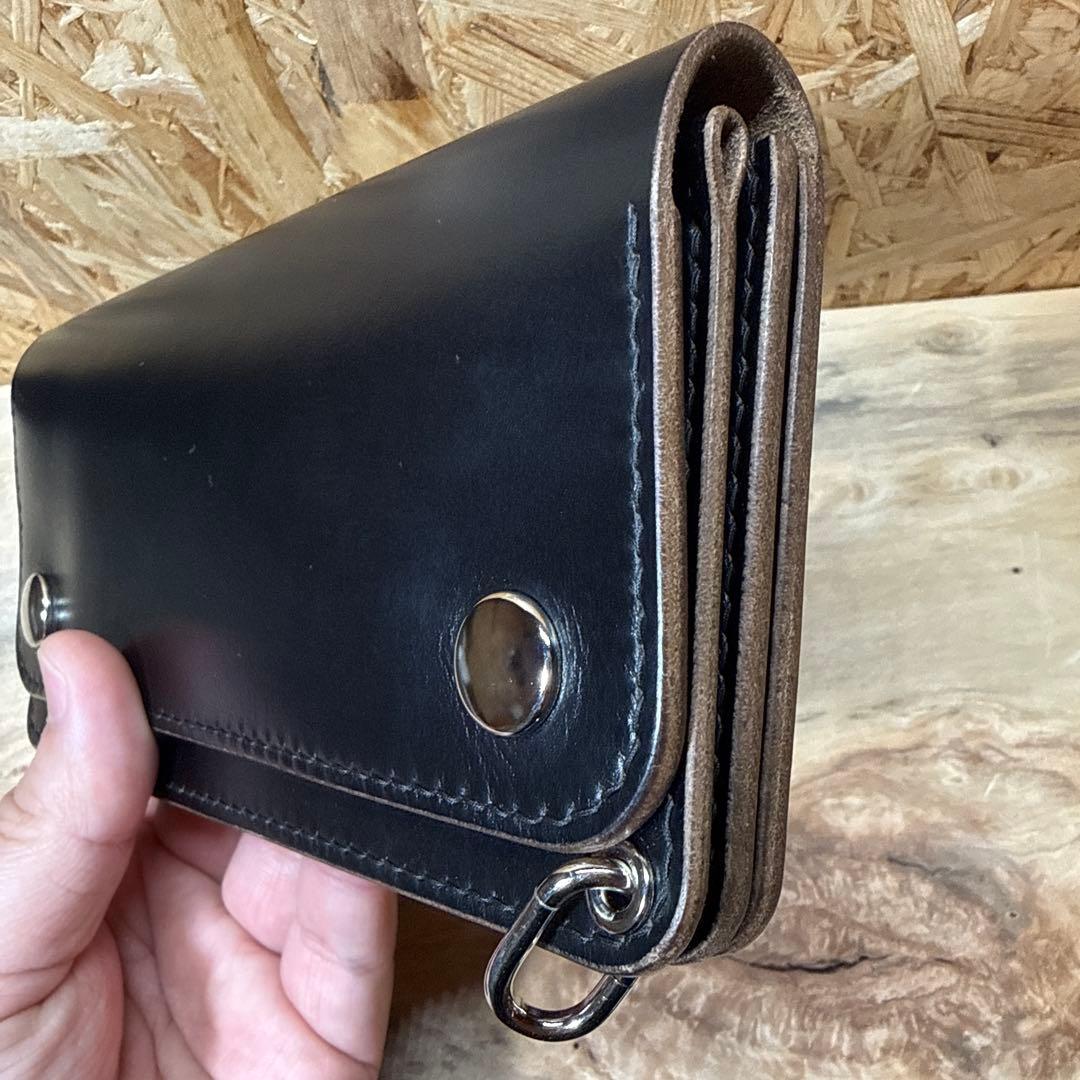 ホーウィン クロムエクセル 180 カスタム トラッカーウォレット ニッケル