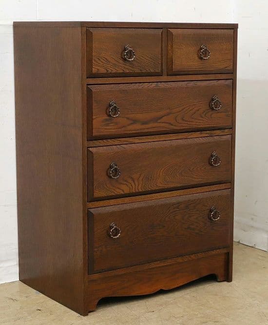 高級 三越家具【ブルージュ】オーク材 4段チェスト・整理タンス