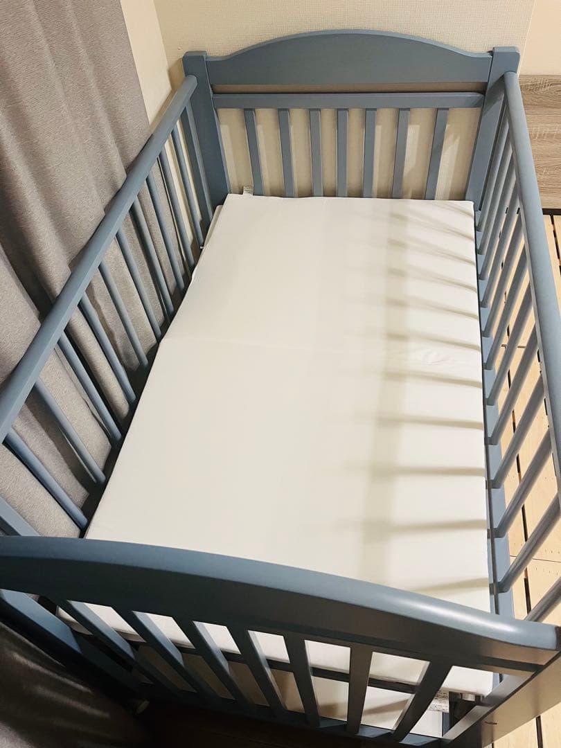 【廃盤品】LOWYA ベビーベッド ブルー