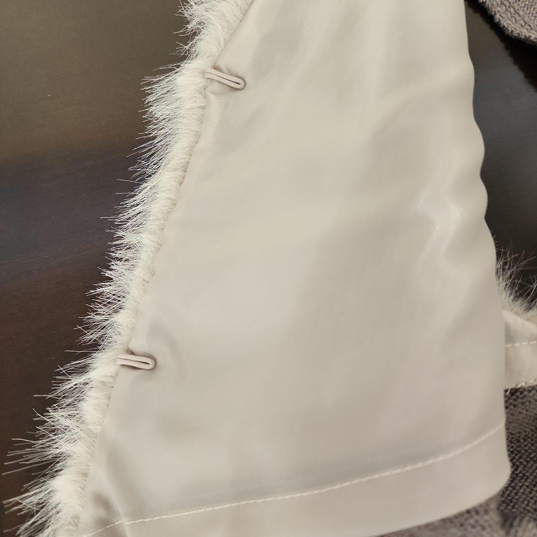 ヌーヴォヌーヴォ　ベスト　フェイクファー　ニット　グレージュ　ブラウン　L未使用