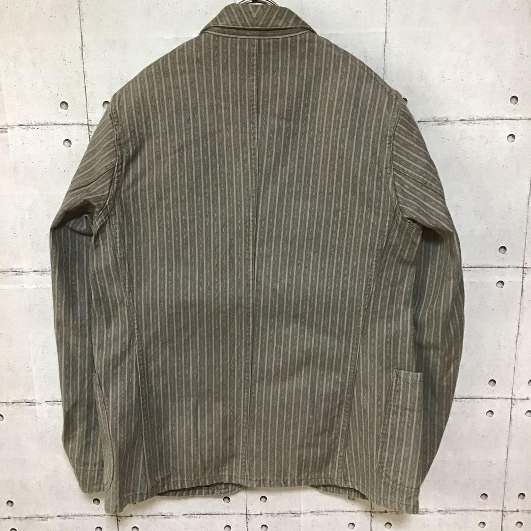 シュガーケーン　フィクションロマンス　ストライプ　カバーオール　３８　グレー