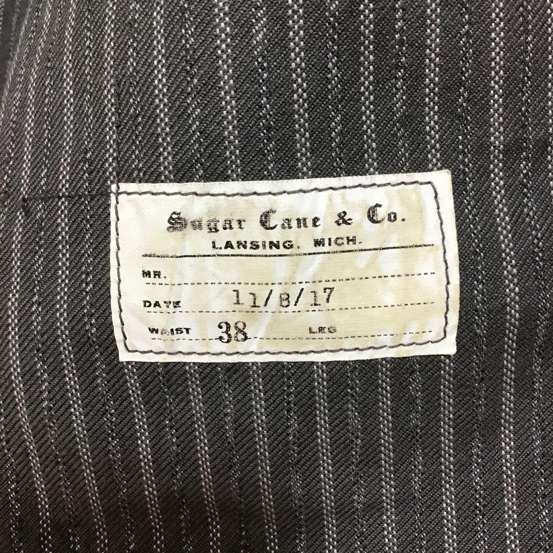 シュガーケーン　フィクションロマンス　ストライプ　カバーオール　３８　グレー