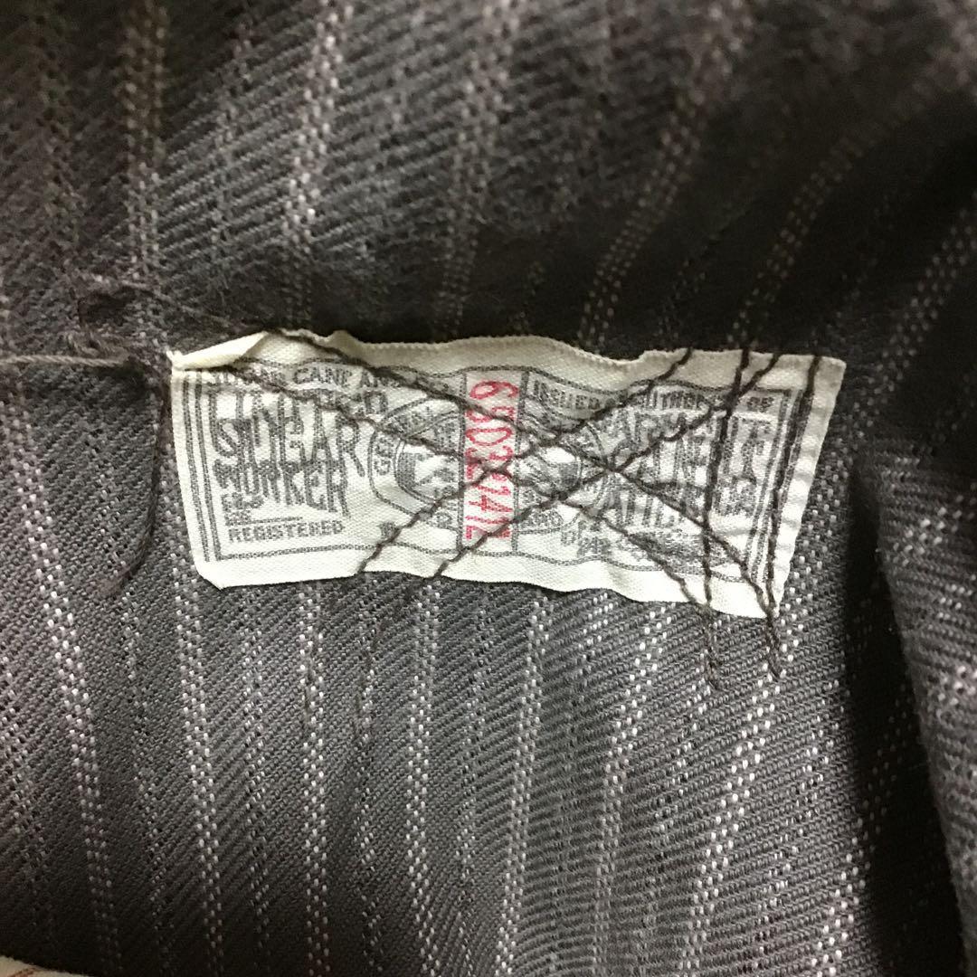 シュガーケーン　フィクションロマンス　ストライプ　カバーオール　３８　グレー