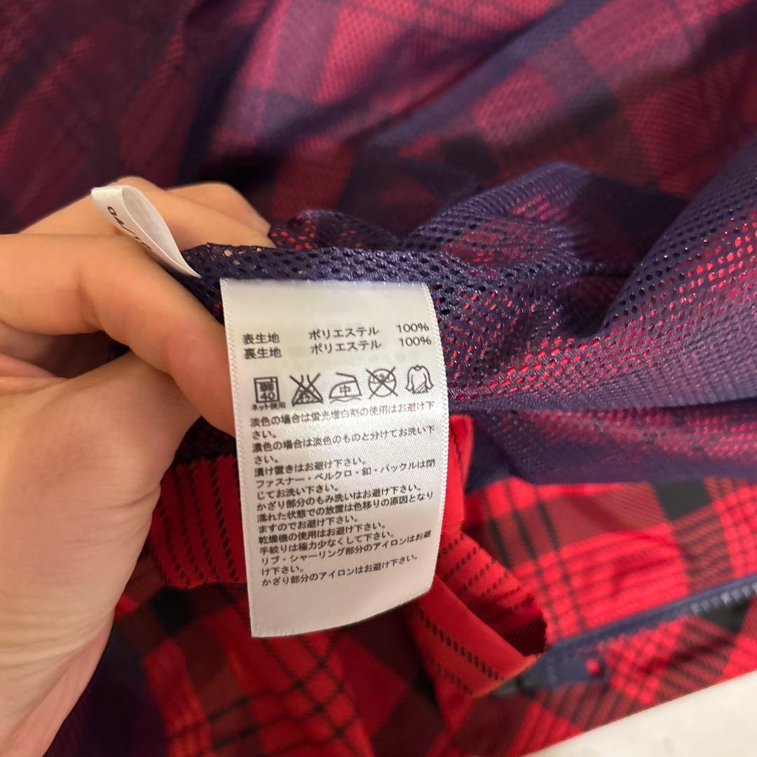 【新品】Adidas 赤黒チェック ジップパーカー サイドリボン　ジャージ