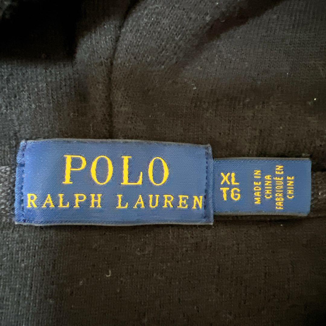 【美品】POLO RALPH LAUREN 黒 ジップパーカー XL 短丈