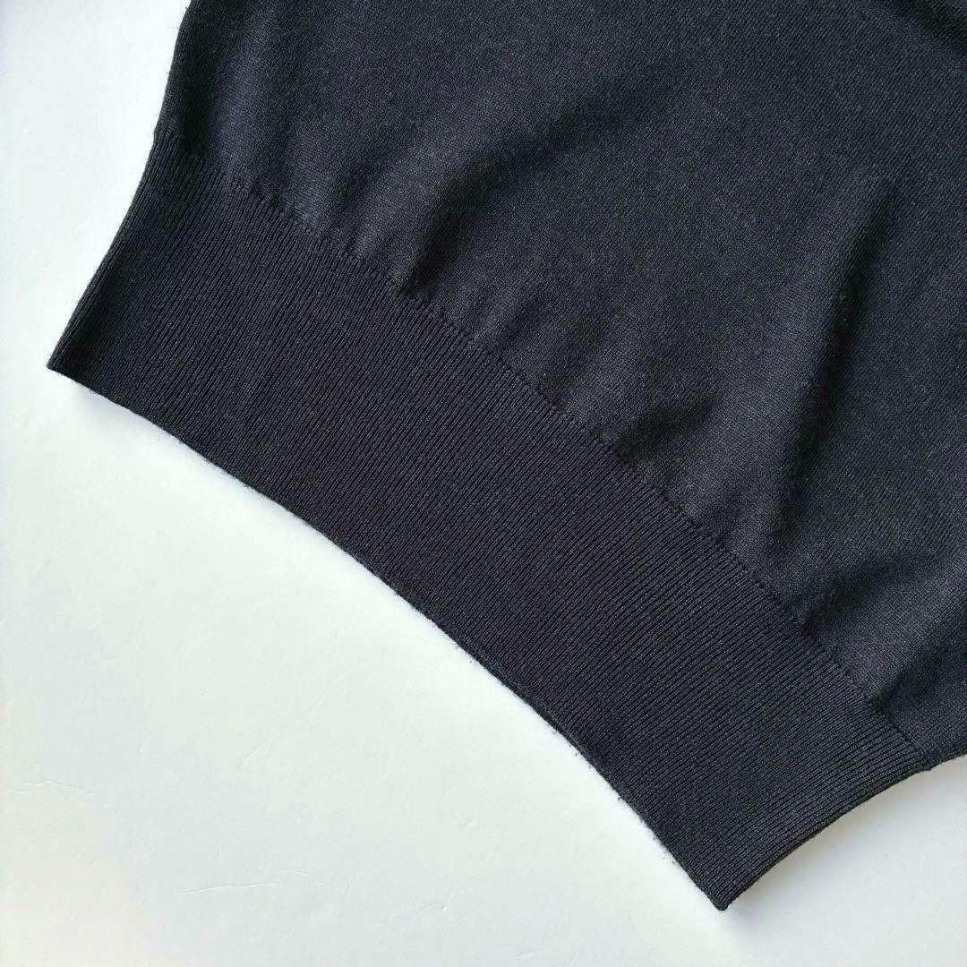 美品 英国製 JOHN SMEDLEY 30G モックネックニット セーター