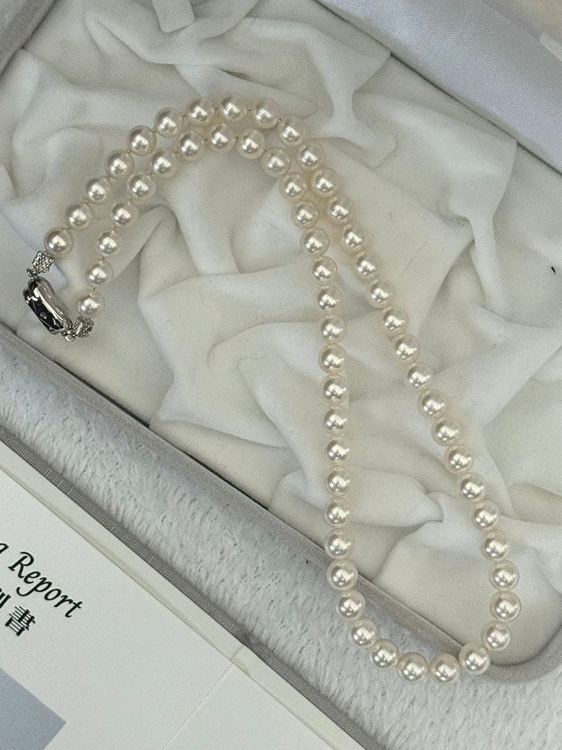 ク*ラ様 花珠級強テリアコヤパールネックレス6.5-7mm鑑別書付43cm