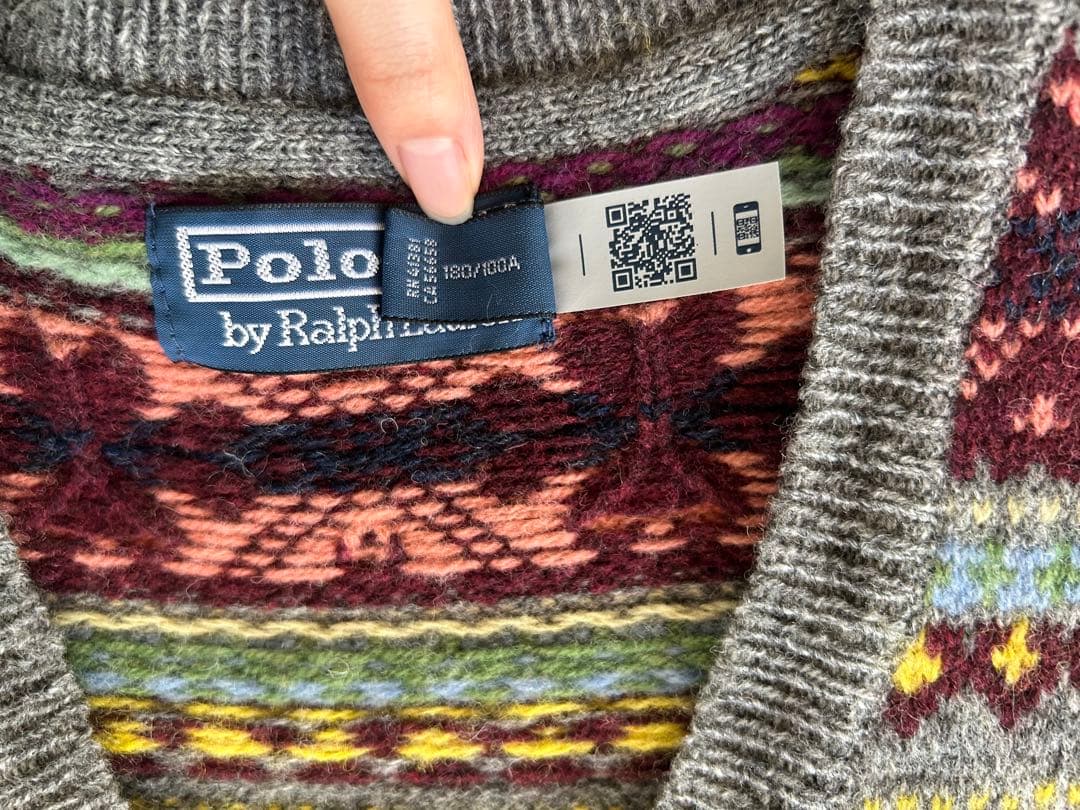 polo ラルフローレン　ニットベスト　フェアアイル柄