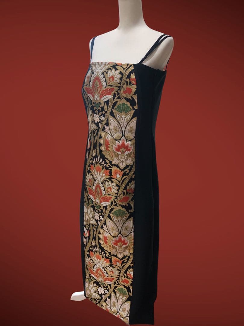 顧客　オーダーメイド　帯リメイクロングドレス