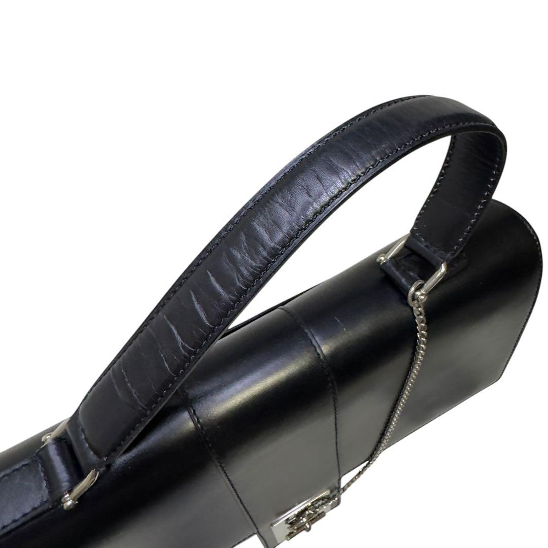 セリーヌ ガンチーニ ビジネスバッグ ハンドバッグ オールレザー ブラック