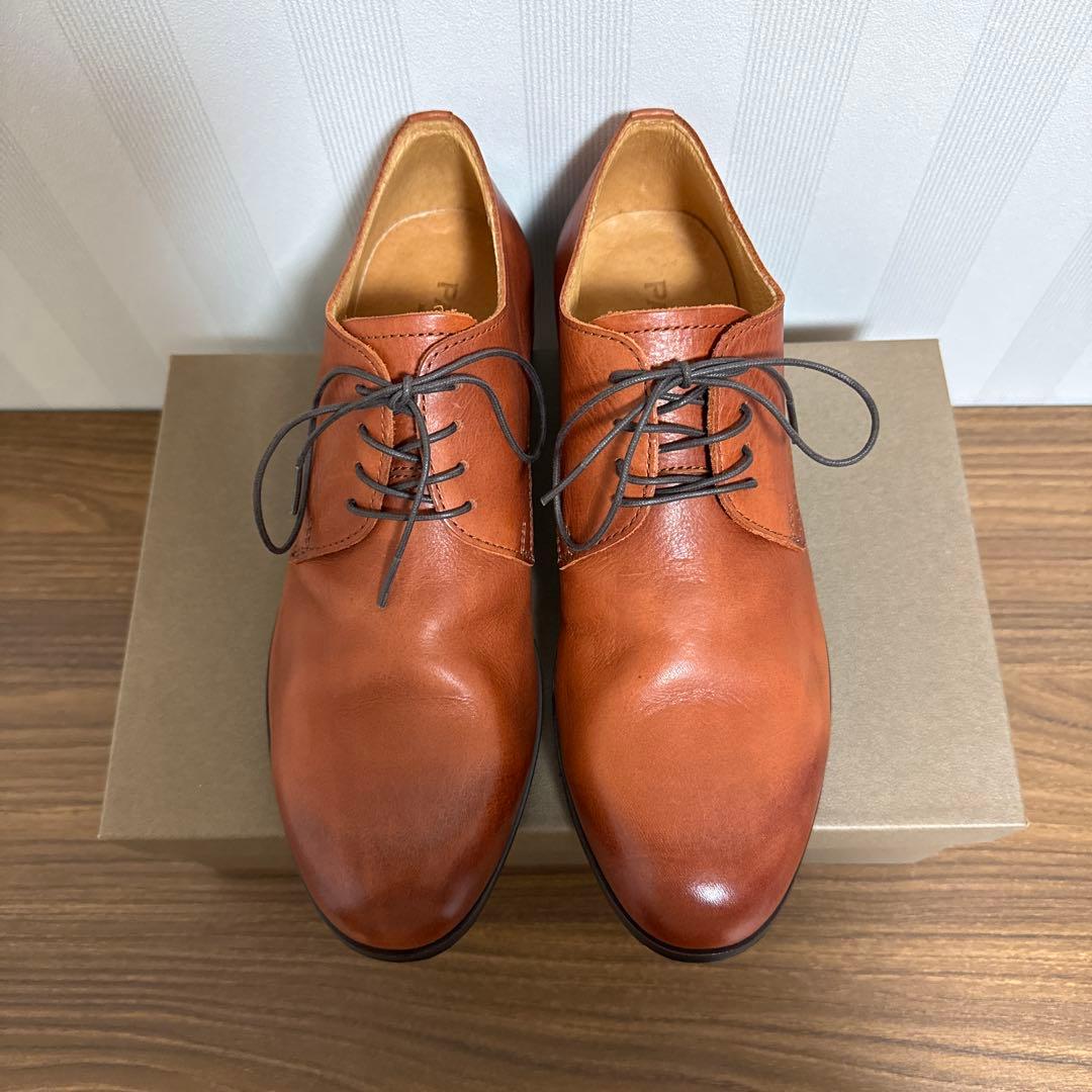 【新品未使用】パドローネ　ダービープレーントゥシューズ　キャメル