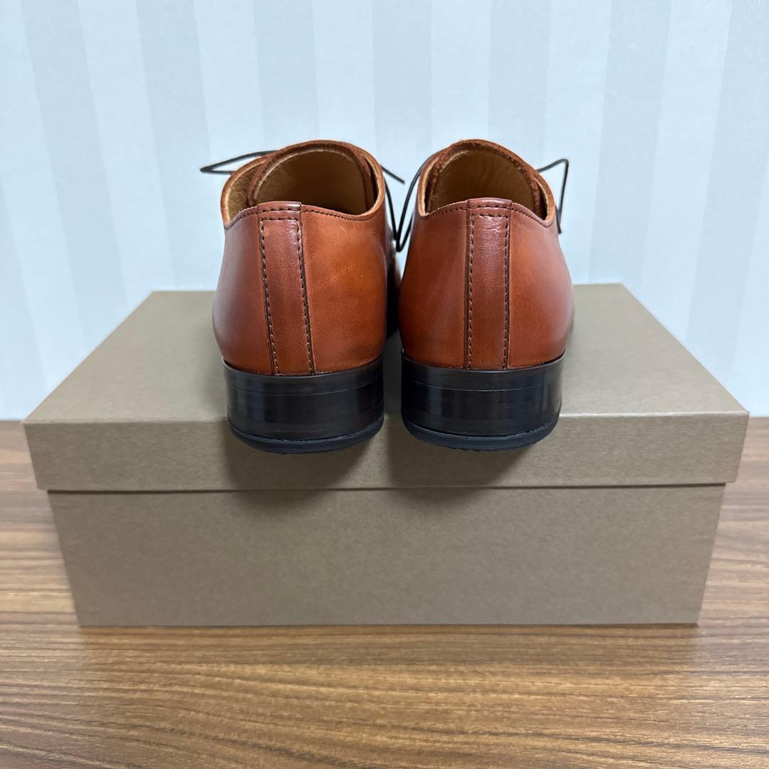 【新品未使用】パドローネ　ダービープレーントゥシューズ　キャメル