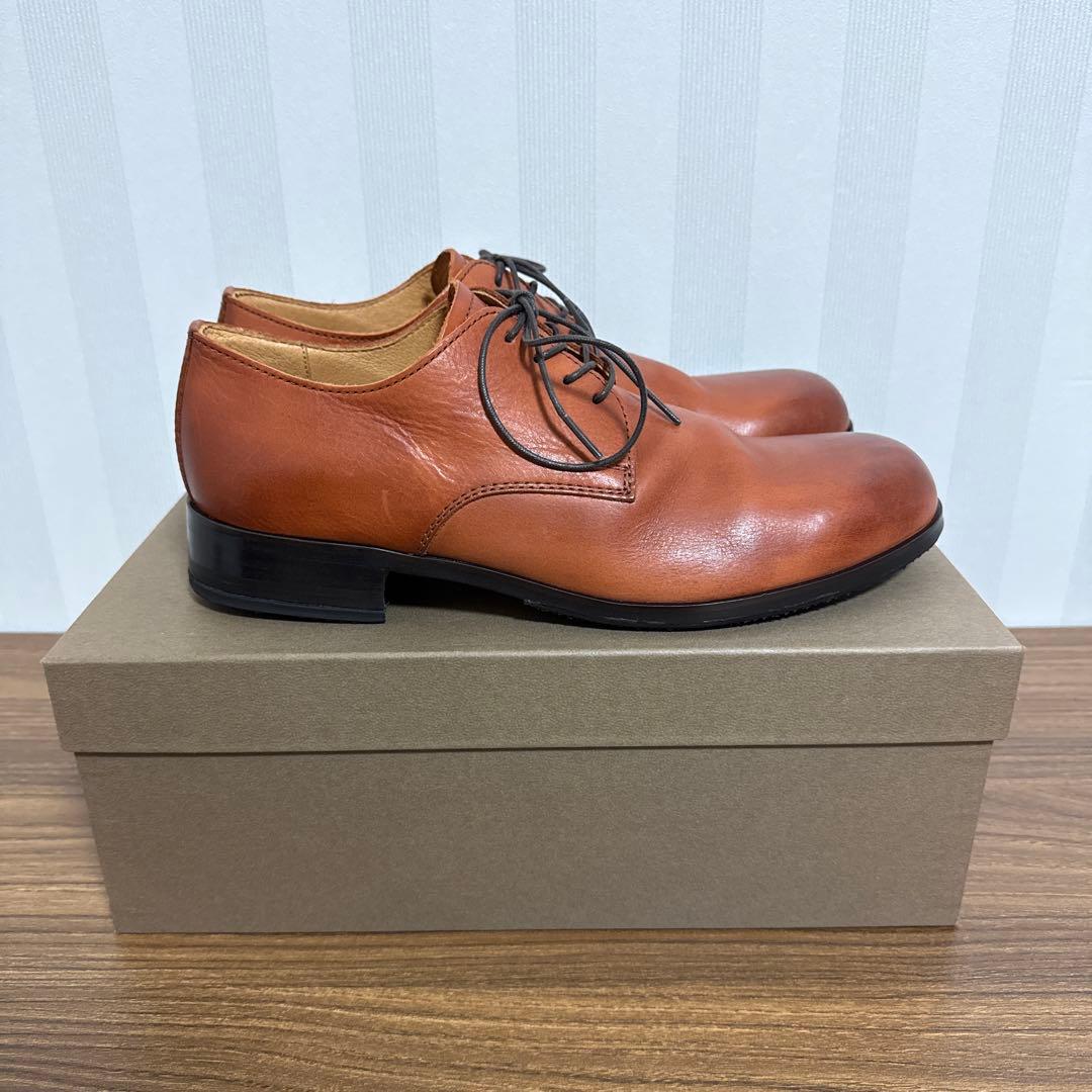 【新品未使用】パドローネ　ダービープレーントゥシューズ　キャメル