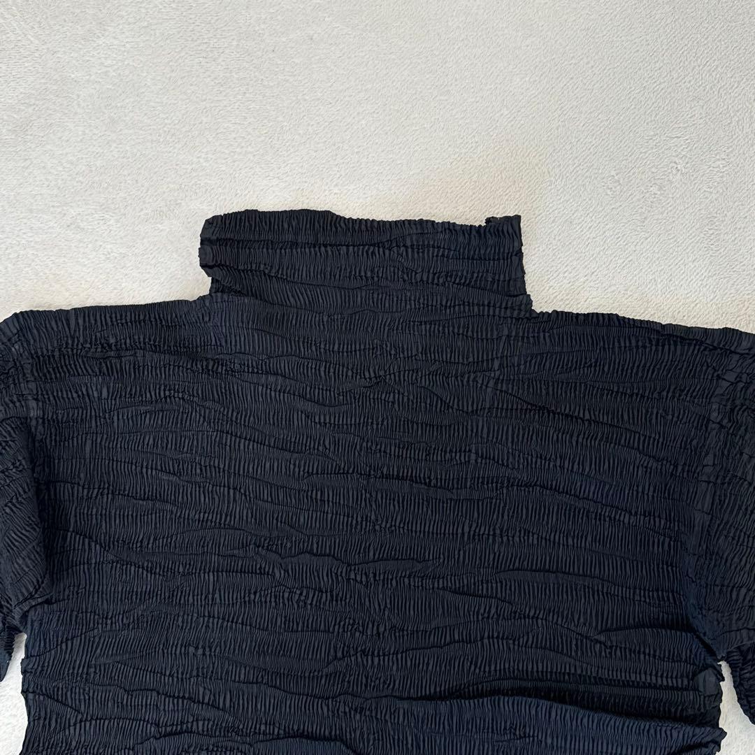 極美品✨ISSEY MIYAKE 立体プリーツ　ブラック　長袖　トップス