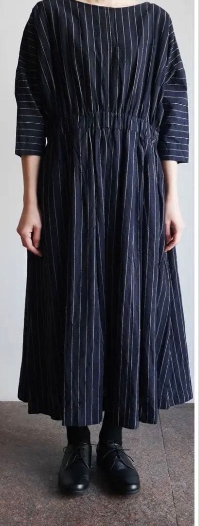 ヤンマ産業　Xラインワンピース (ロング丈＋10cm丈) 会津木綿　YAMMA