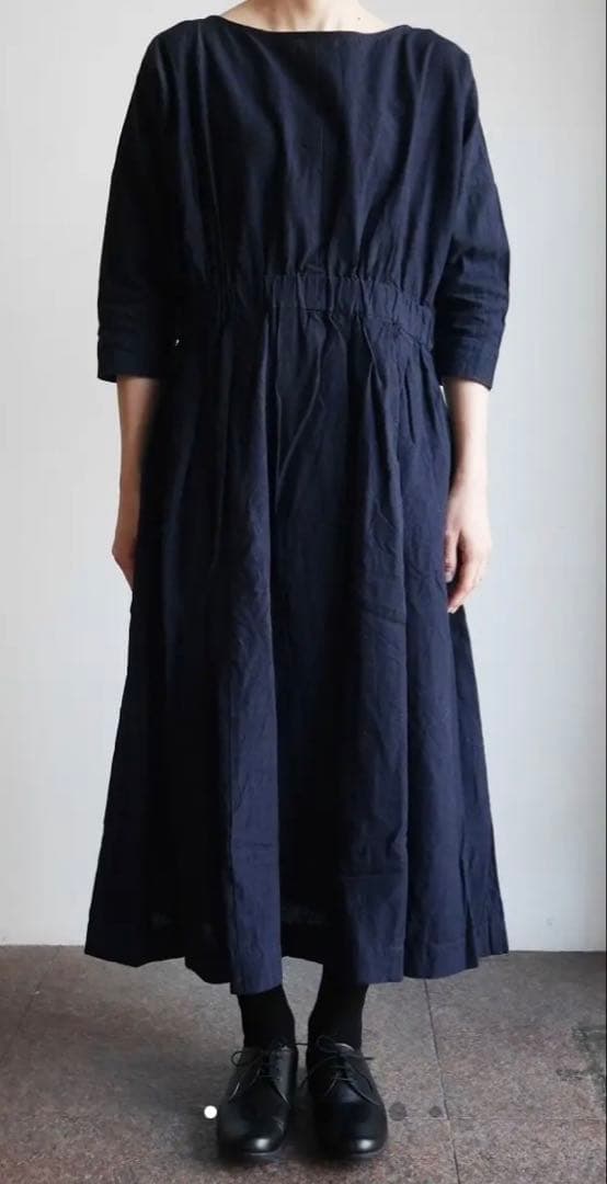 ヤンマ産業　Xラインワンピース (ロング丈＋10cm丈) 会津木綿　YAMMA