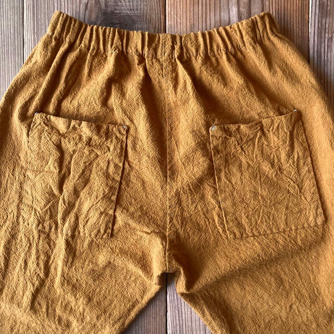 コットンリネン シンプルもんぺ クルミ うなぎの寝床 M寸