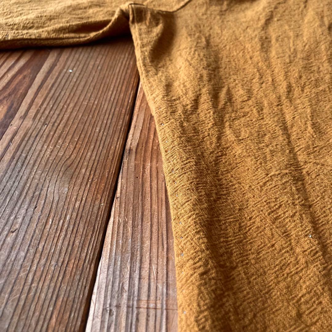 コットンリネン シンプルもんぺ クルミ うなぎの寝床 M寸