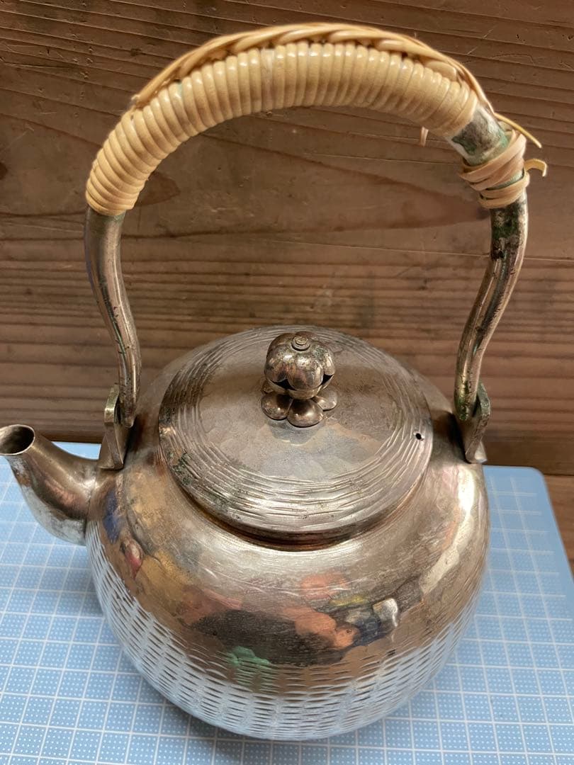 ア*社様 薬缶【m1349 水注　水さし 湯沸かし　急須　茶器　茶道具　煎茶　銀