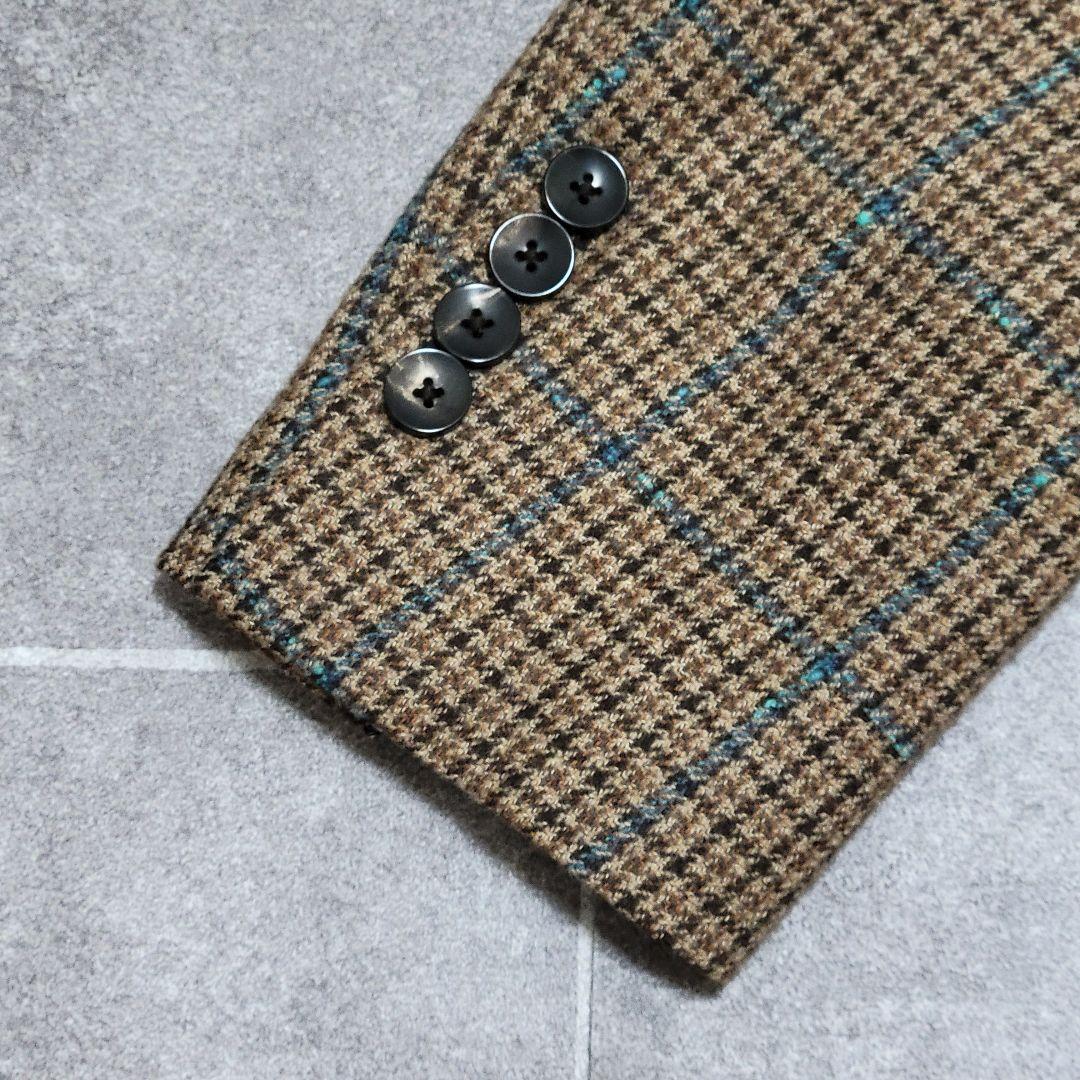 ★未使用近 ラルディーニ 秋冬 超高級ツイード ブラウン テーラードジャケット