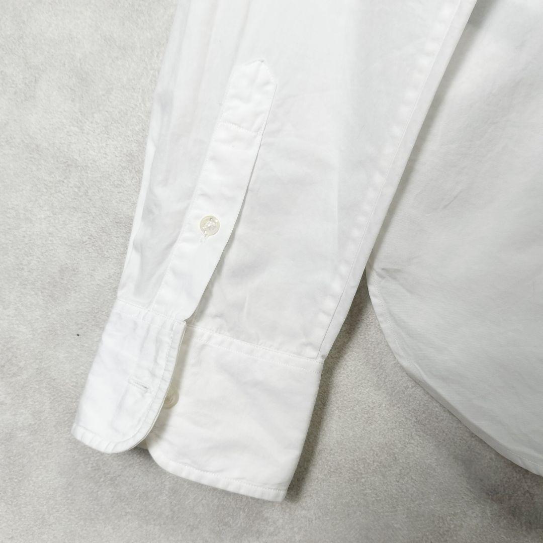 ラルフローレン ビッグポニー コットンシャツ ホワイト 刺繍 カラーキーパー