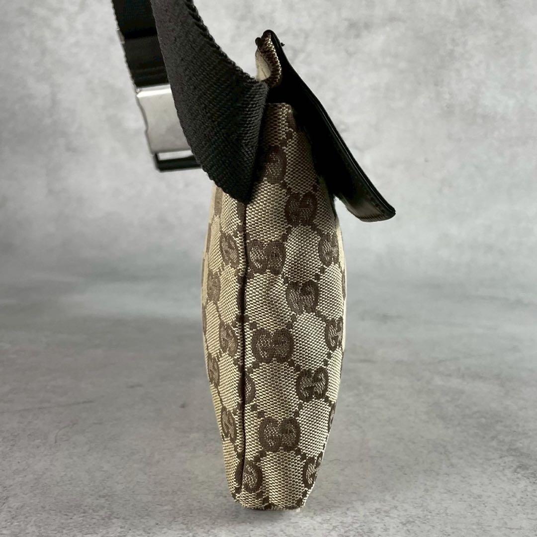 美品 GUCCI ボディバッグ GGキャンバス レザー ブラウン系 レディース
