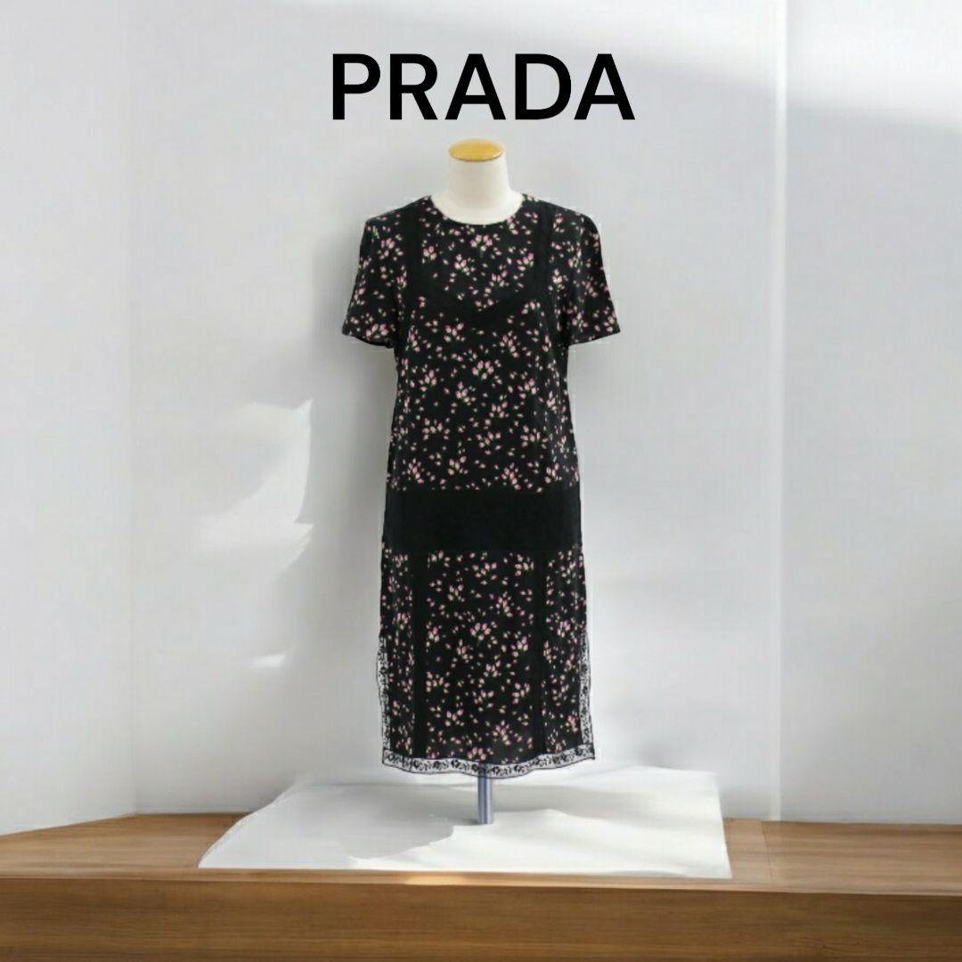 PRADA プラダ ワンピース 花柄デザイン パーティー デート 38