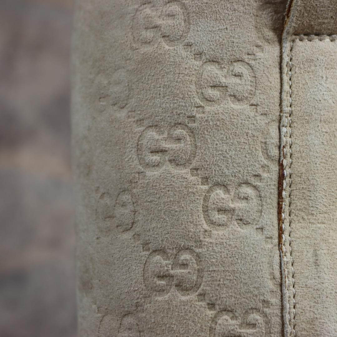 GUCCI グッチ GG柄 ロングブーツ スエード ベージュ 高級レディース