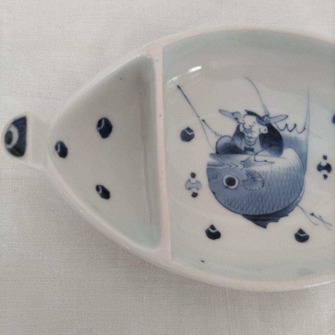 ユニークな珍しい 古伊万里 恵比寿様図　骨董 アンティーク
