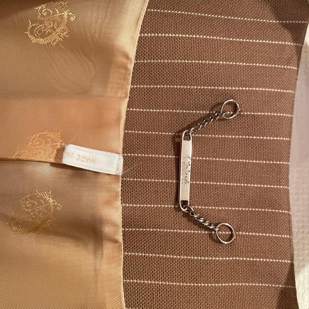 Chloe（クロエ）襟なしストライプウールジャケット未使用