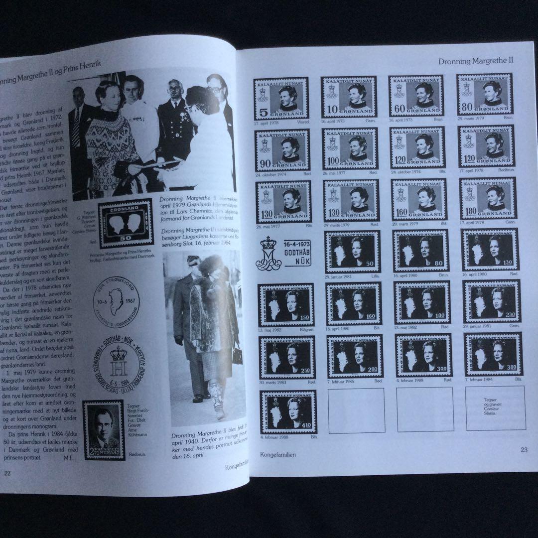 希少　グリーンランド　デンマーク　切手　カタログ　イラスト　洋書　デンマーク語